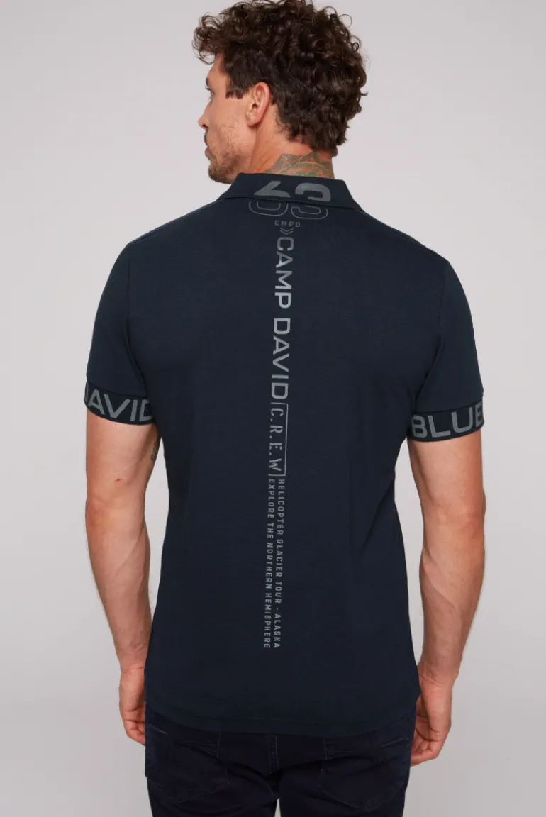 Discount CAMP DAVID & SOCCX Kurzarmpolo mit Folienprints blue navy bluenavy