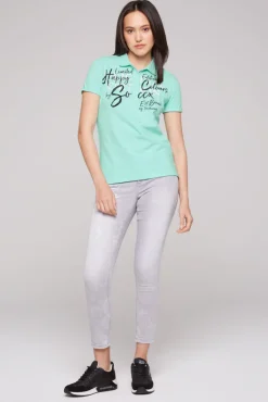 Discount CAMP DAVID & SOCCX Kurzarmpolo mit Print und Pailletten neo aqua neoaqua