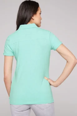 Discount CAMP DAVID & SOCCX Kurzarmpolo mit Print und Pailletten neo aqua neoaqua