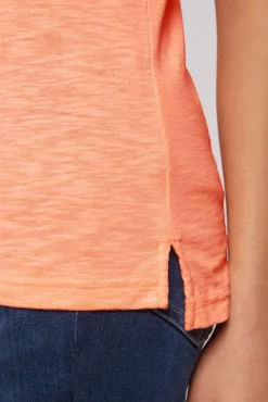 Hot CAMP DAVID & SOCCX Kurzarmpolo mit Print und Pailletten neon orange neonorange