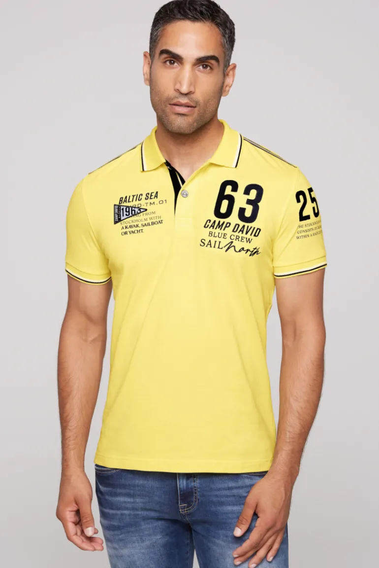 Cheap CAMP DAVID & SOCCX Kurzarmpolo Pikee mit Logo Artworks light lime lightlime