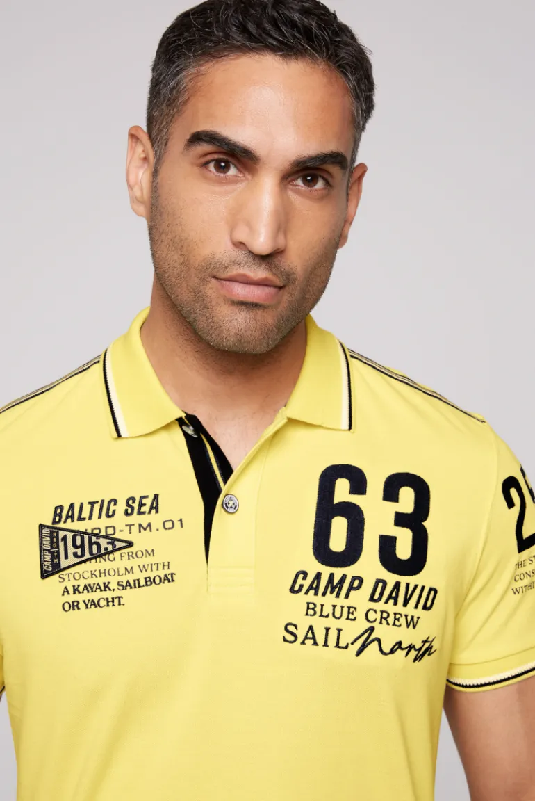 Cheap CAMP DAVID & SOCCX Kurzarmpolo Pikee mit Logo Artworks light lime lightlime