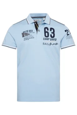 Online CAMP DAVID & SOCCX Kurzarmpolo Pikee mit Logo Artworks summer blue summerblue
