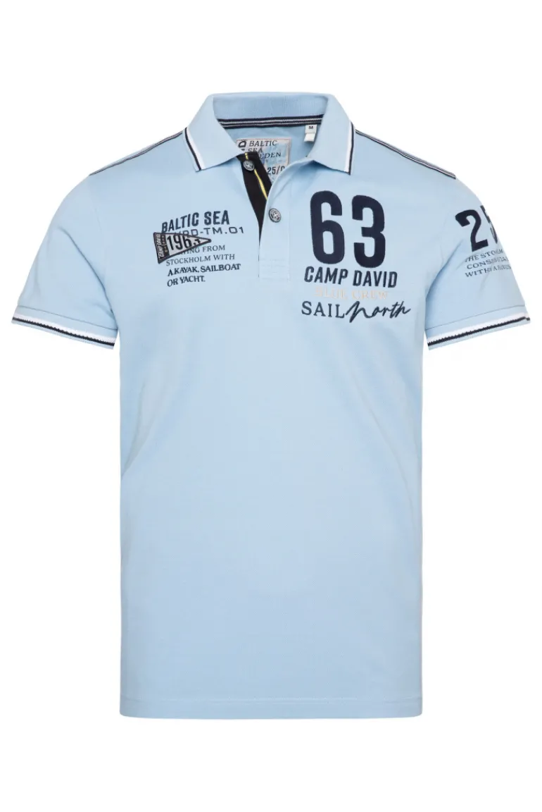 Online CAMP DAVID & SOCCX Kurzarmpolo Pikee mit Logo Artworks summer blue summerblue