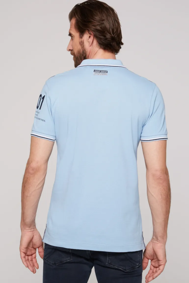 Online CAMP DAVID & SOCCX Kurzarmpolo Pikee mit Logo Artworks summer blue summerblue