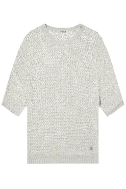 Hot CAMP DAVID & SOCCX Kurzarm-Pullover aus Strukturgarn stone beige stonebeige