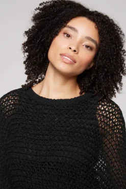 Cheap CAMP DAVID & SOCCX Kurzarm-Pullover aus Strukturgarn black