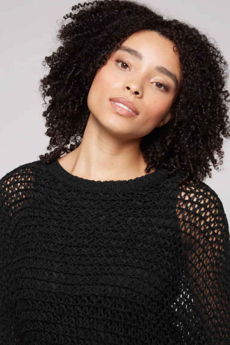 Cheap CAMP DAVID & SOCCX Kurzarm-Pullover aus Strukturgarn black
