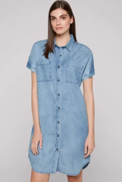 Store CAMP DAVID & SOCCX Kurzes Jeansblusenkleid mid blue wash | XS midbluewash