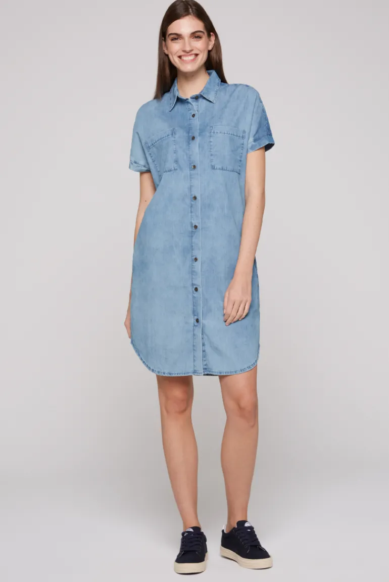 Store CAMP DAVID & SOCCX Kurzes Jeansblusenkleid mid blue wash | XS midbluewash