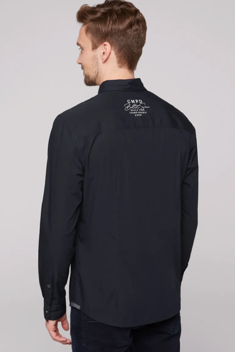 Clearance CAMP DAVID & SOCCX Langarmhemd mit Color-Blocking und Artworks blue navy bluenavy