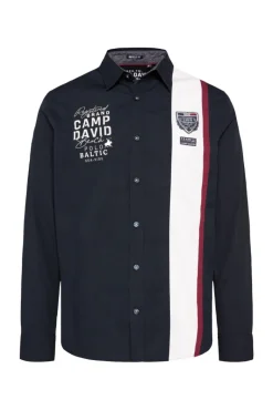Discount CAMP DAVID & SOCCX Langarmhemd mit Color-Blocking und Artworks blue navy bluenavy