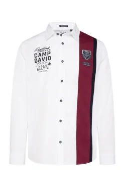 Shop CAMP DAVID & SOCCX Langarmhemd mit Color-Blocking und Artworks opticwhite