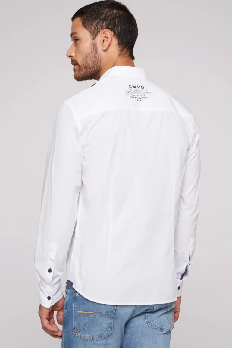 Shop CAMP DAVID & SOCCX Langarmhemd mit Color-Blocking und Artworks opticwhite