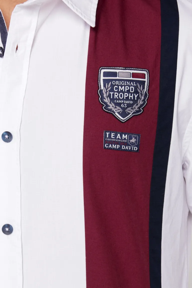 Shop CAMP DAVID & SOCCX Langarmhemd mit Color-Blocking und Artworks opticwhite