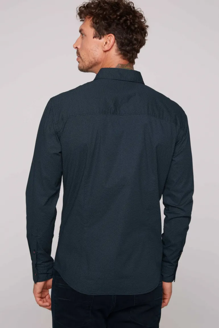 Hot CAMP DAVID & SOCCX Langarmhemd mit filigranen All Over Print blue navy bluenavy