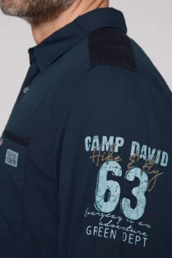 New CAMP DAVID & SOCCX Langarmhemd mit Logo-Stickereien blue navy bluenavy