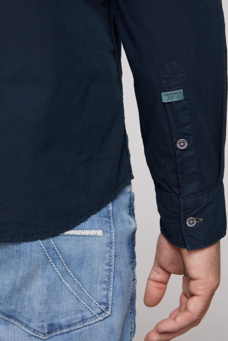 New CAMP DAVID & SOCCX Langarmhemd mit Logo-Stickereien blue navy bluenavy