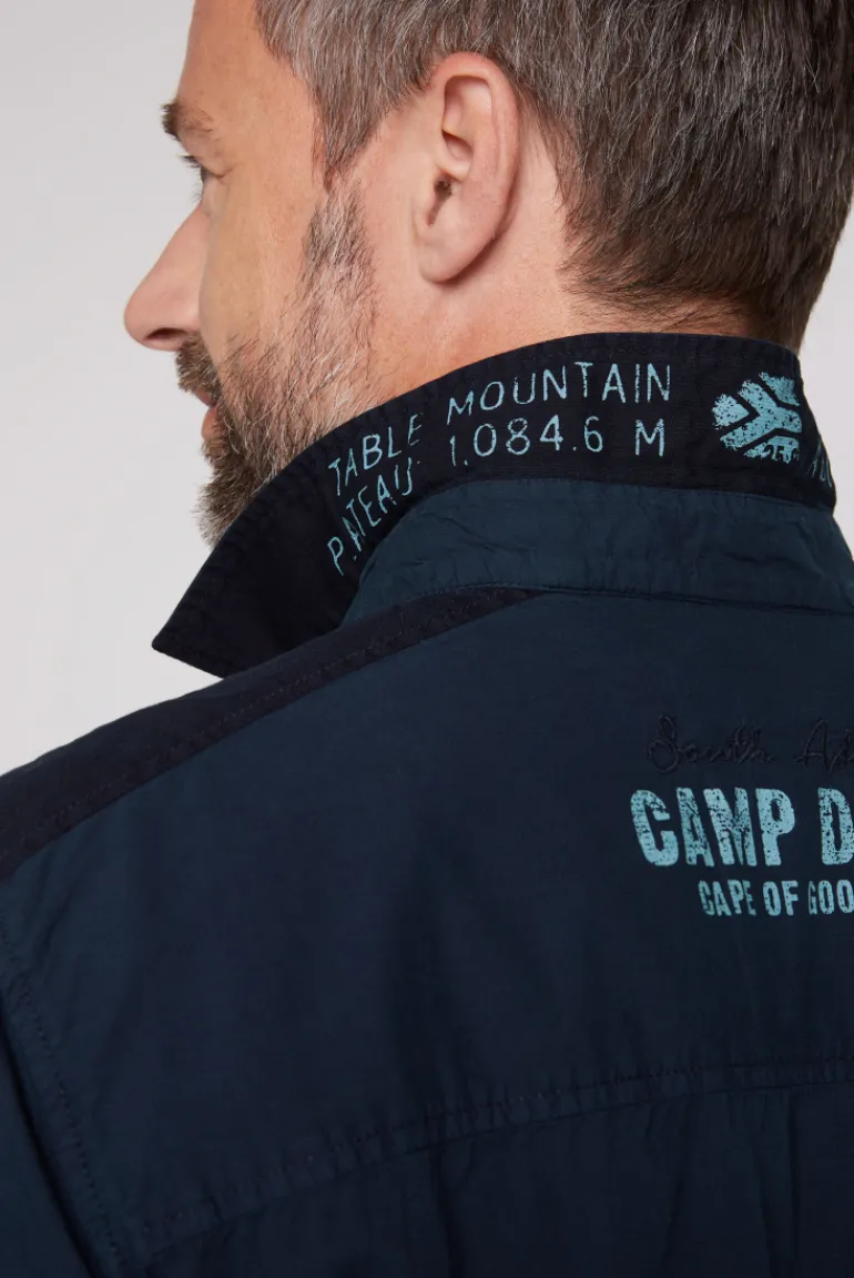Fashion CAMP DAVID & SOCCX Langarmhemd mit Logo-Stickereien blue navy bluenavy