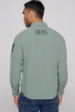 Shop CAMP DAVID & SOCCX Langarmhemd mit Logo-Stickereien teal
