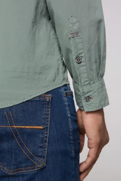 Shop CAMP DAVID & SOCCX Langarmhemd mit Logo-Stickereien teal