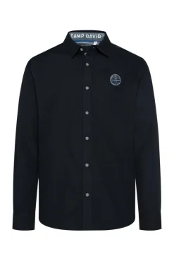 Best CAMP DAVID & SOCCX Langarmhemd mit Strukturstreifen blue navy bluenavy