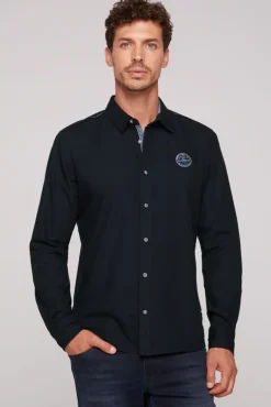 Best CAMP DAVID & SOCCX Langarmhemd mit Strukturstreifen blue navy bluenavy