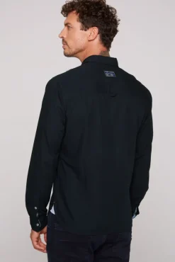 Best CAMP DAVID & SOCCX Langarmhemd mit Strukturstreifen blue navy bluenavy