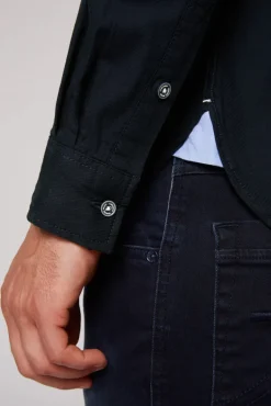 Best CAMP DAVID & SOCCX Langarmhemd mit Strukturstreifen blue navy bluenavy