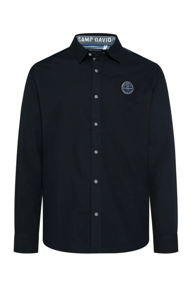 Sale CAMP DAVID & SOCCX Langarmhemd mit Strukturstreifen blue navy bluenavy