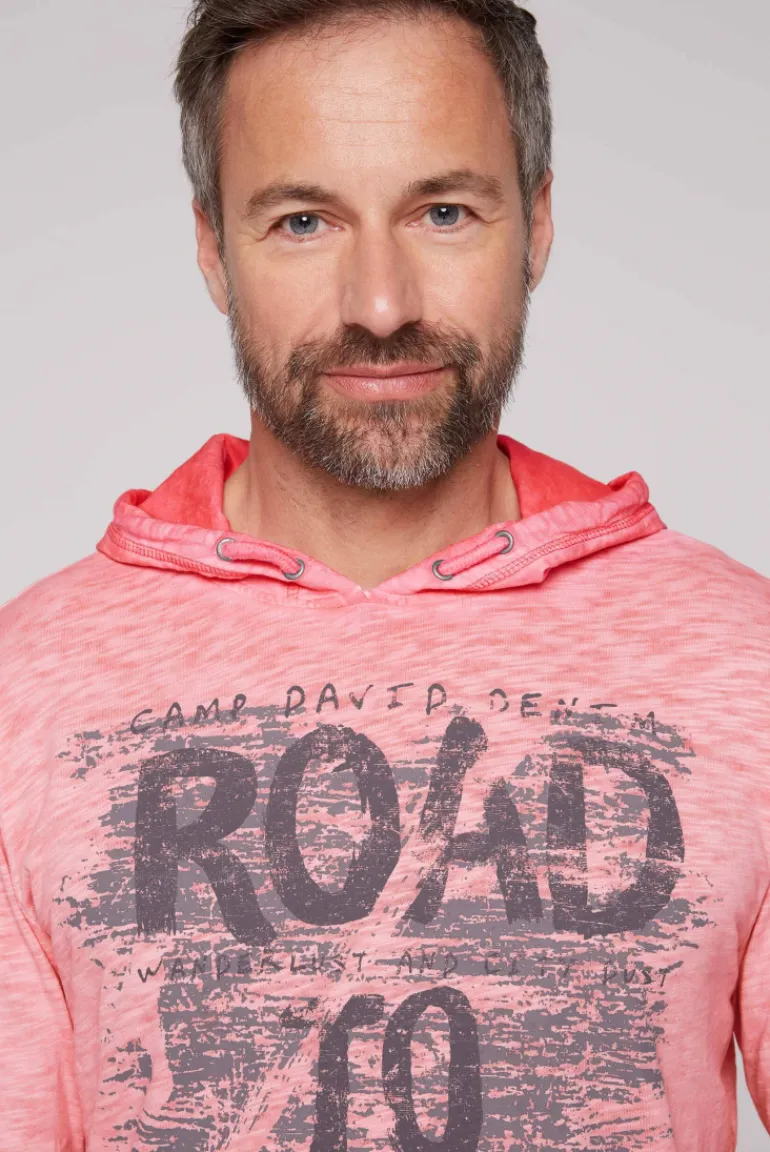Cheap CAMP DAVID & SOCCX Langarmshirt mit Kapuze und Vintage Print sunrise