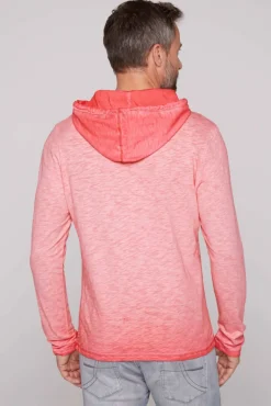 Cheap CAMP DAVID & SOCCX Langarmshirt mit Kapuze und Vintage Print sunrise