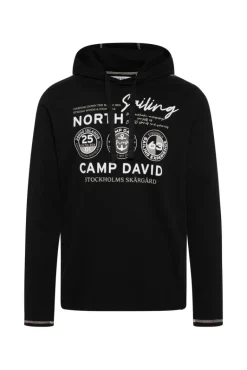 Best Sale CAMP DAVID & SOCCX Langarmshirt mit Kapuze und Print black