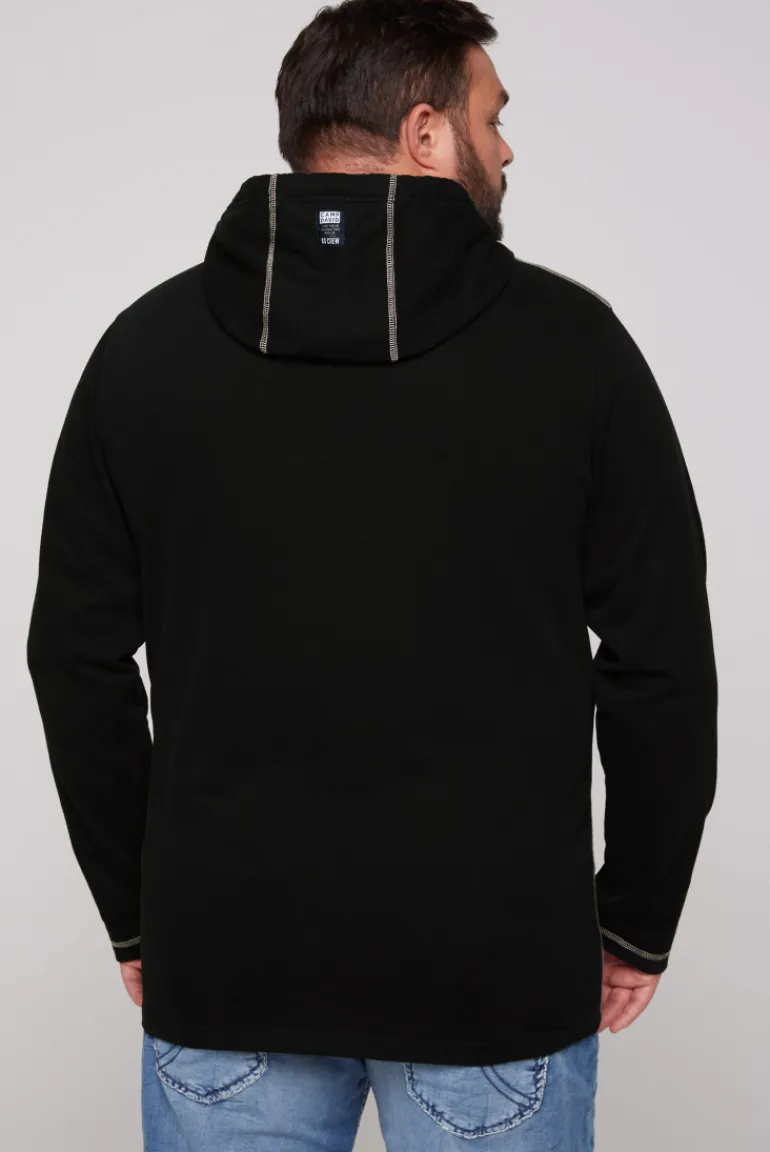 Best Sale CAMP DAVID & SOCCX Langarmshirt mit Kapuze und Print black
