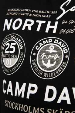 Best Sale CAMP DAVID & SOCCX Langarmshirt mit Kapuze und Print black