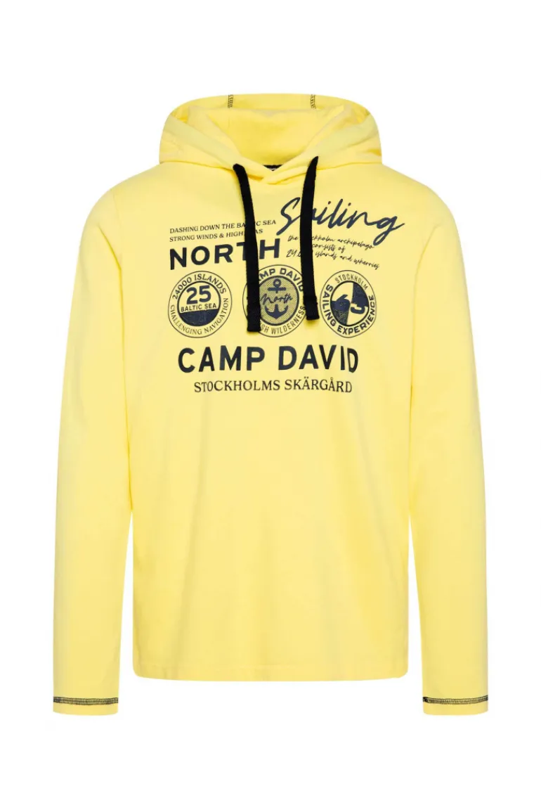 Cheap CAMP DAVID & SOCCX Langarmshirt mit Kapuze und Print light lime lightlime