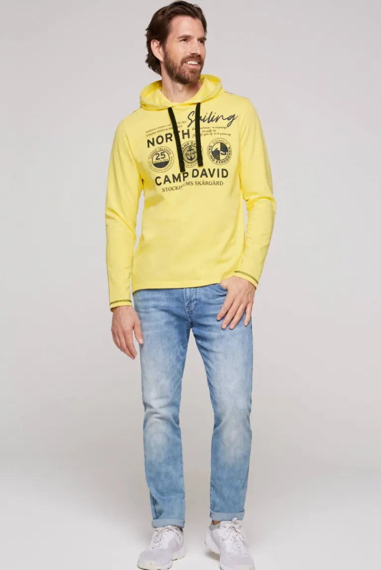 Cheap CAMP DAVID & SOCCX Langarmshirt mit Kapuze und Print light lime lightlime