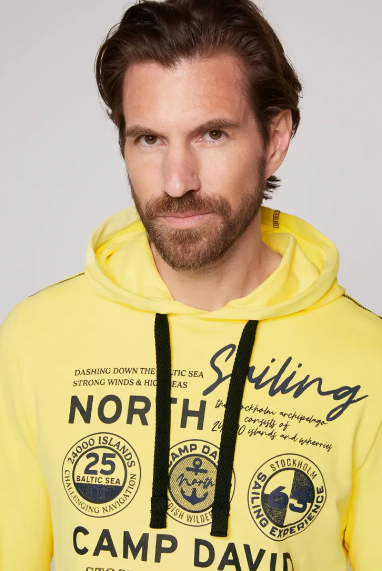 Cheap CAMP DAVID & SOCCX Langarmshirt mit Kapuze und Print light lime lightlime
