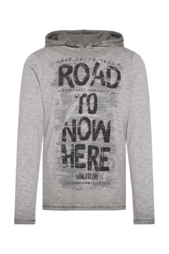 Best Sale CAMP DAVID & SOCCX Langarmshirt mit Kapuze und Vintage Print | 4XL shadow