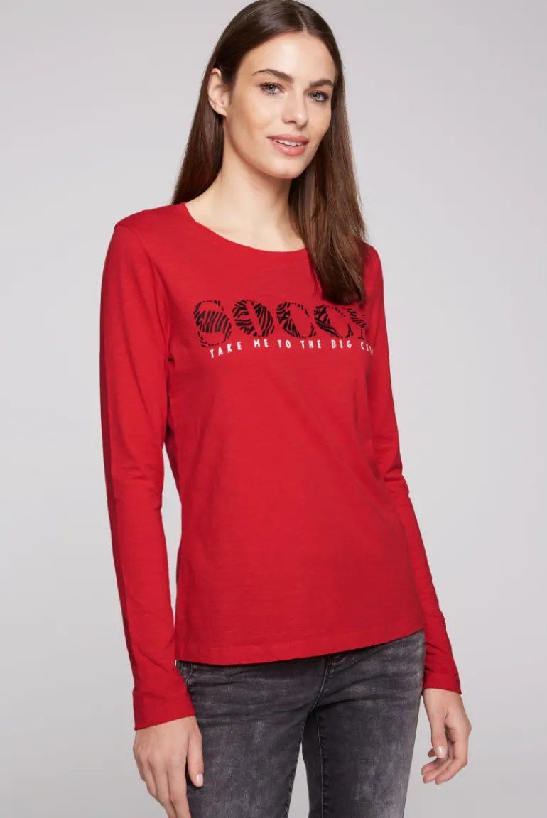 Best CAMP DAVID & SOCCX Langarmshirt mit Logo Print flame scarlet flamescarlet