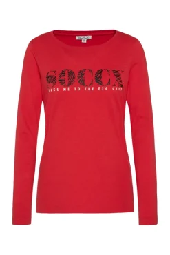 Best CAMP DAVID & SOCCX Langarmshirt mit Logo Print flame scarlet flamescarlet