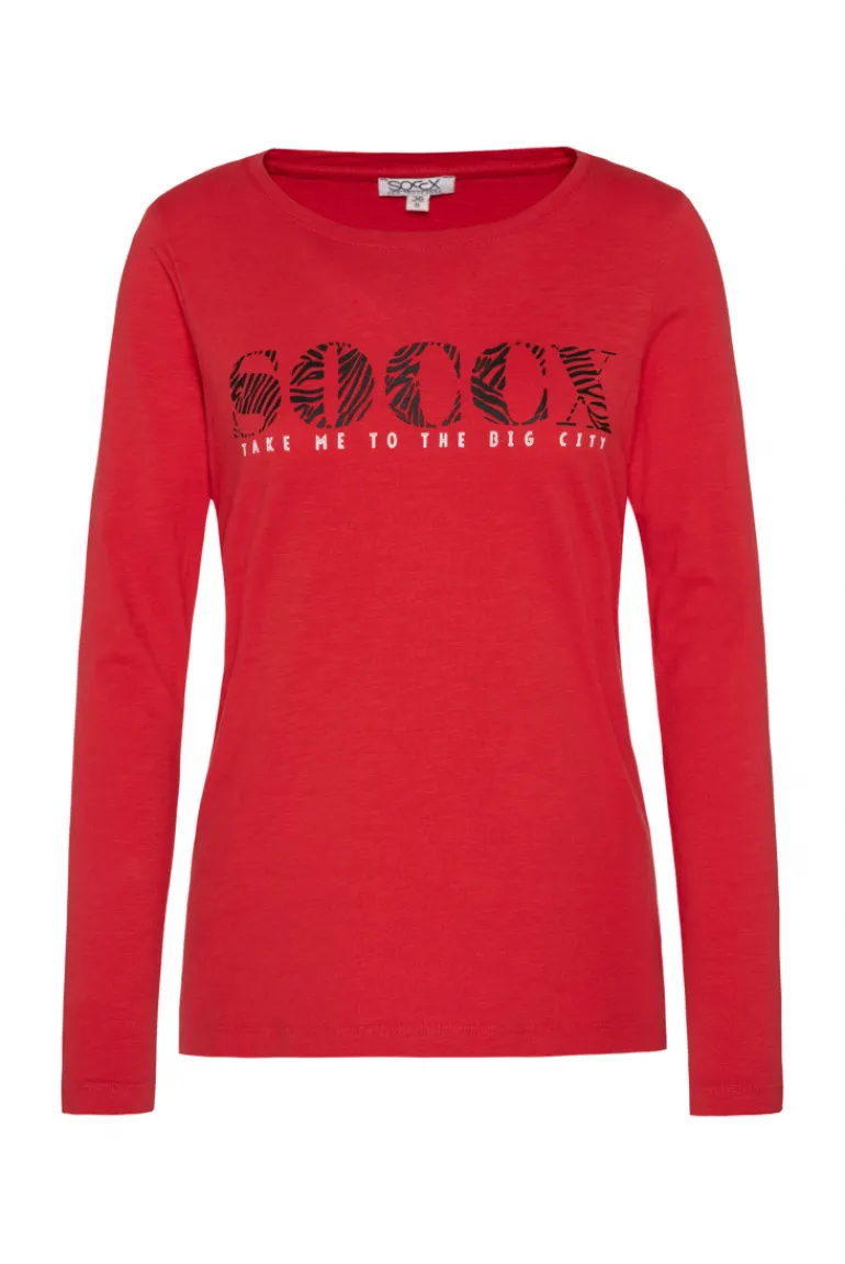 Best CAMP DAVID & SOCCX Langarmshirt mit Logo Print flame scarlet flamescarlet