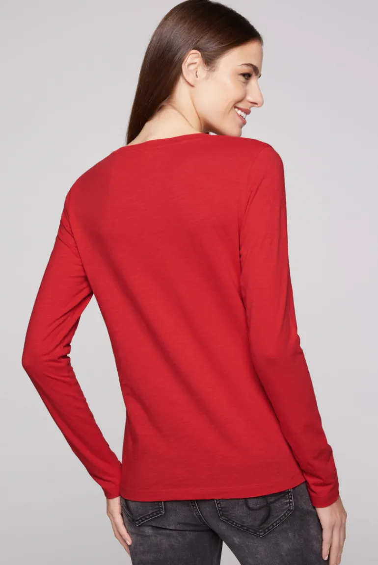 Best CAMP DAVID & SOCCX Langarmshirt mit Logo Print flame scarlet flamescarlet