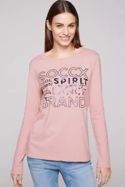 Discount CAMP DAVID & SOCCX Langarmshirt mit Logo Print milky rose | XL milkyrose