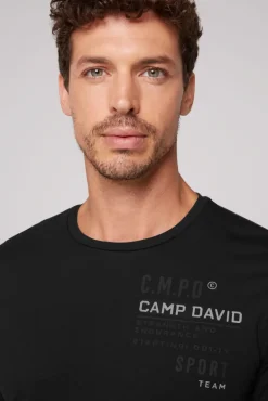 Shop CAMP DAVID & SOCCX Langarmshirt mit reflektierendem Rücken-Print black