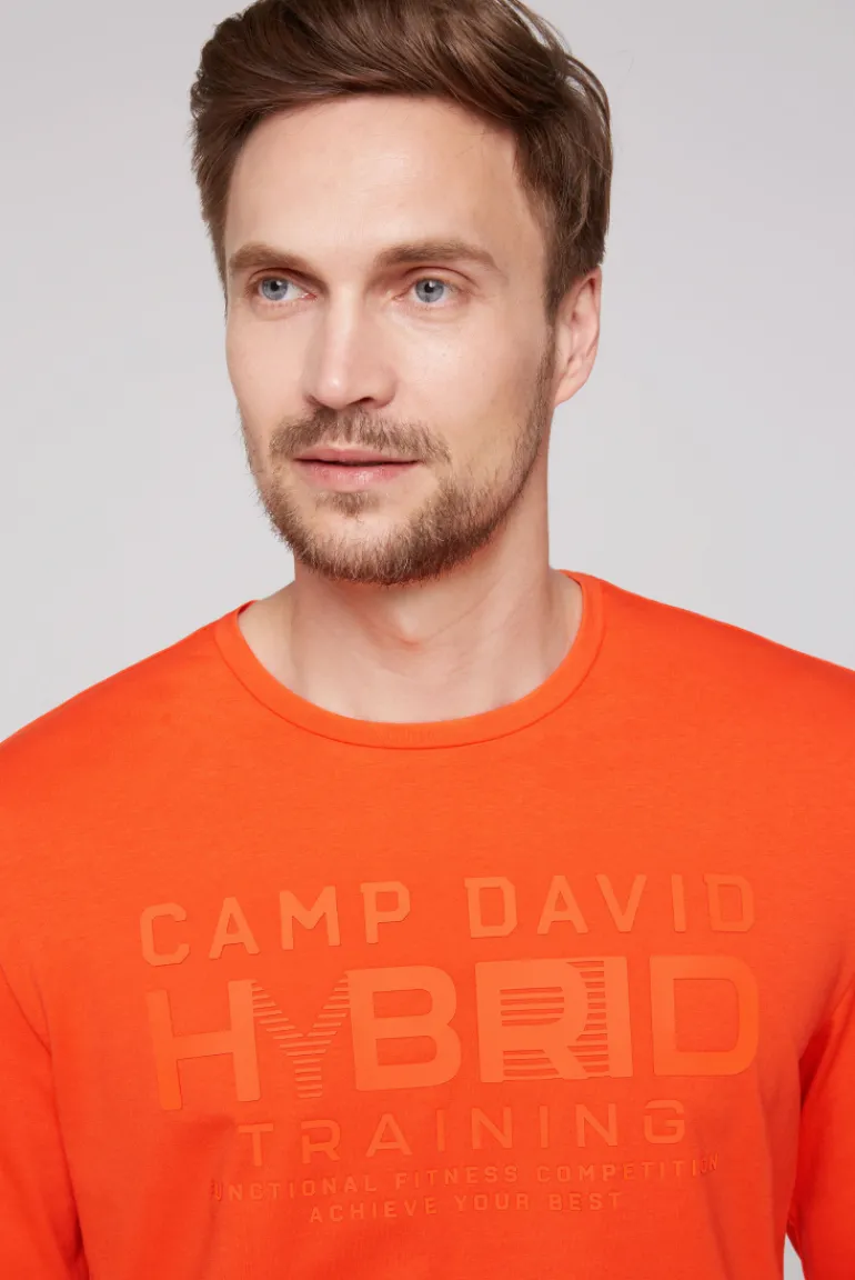 Best CAMP DAVID & SOCCX Langarmshirt mit Rubber Print signal orange signalorange