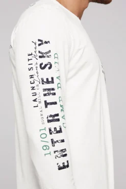 Shop CAMP DAVID & SOCCX Langarmshirt mit Twill-Patches und Artworks ivory