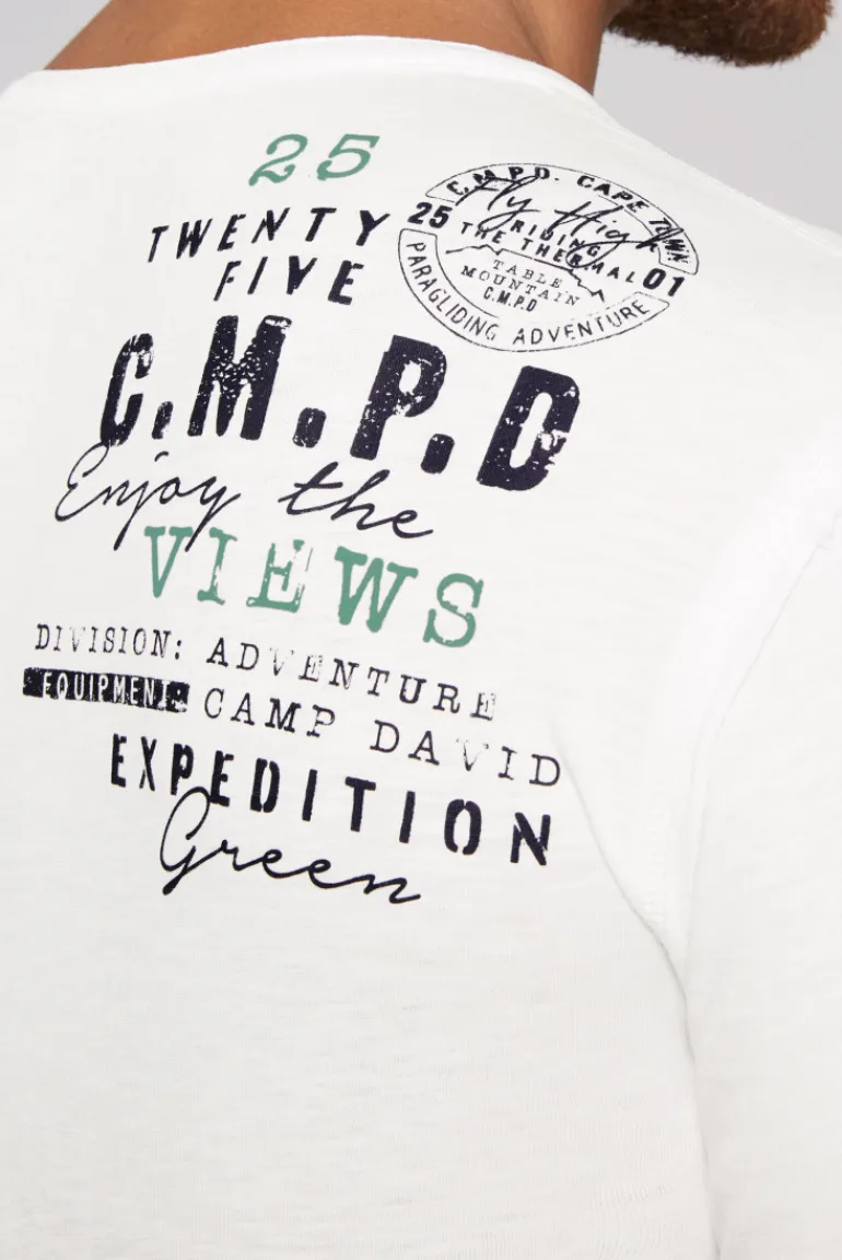 Shop CAMP DAVID & SOCCX Langarmshirt mit Twill-Patches und Artworks ivory