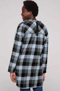 Best CAMP DAVID & SOCCX Lange Karobluse aus Flanell cozy blue cozyblue