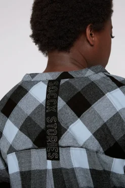 Best CAMP DAVID & SOCCX Lange Karobluse aus Flanell cozy blue cozyblue